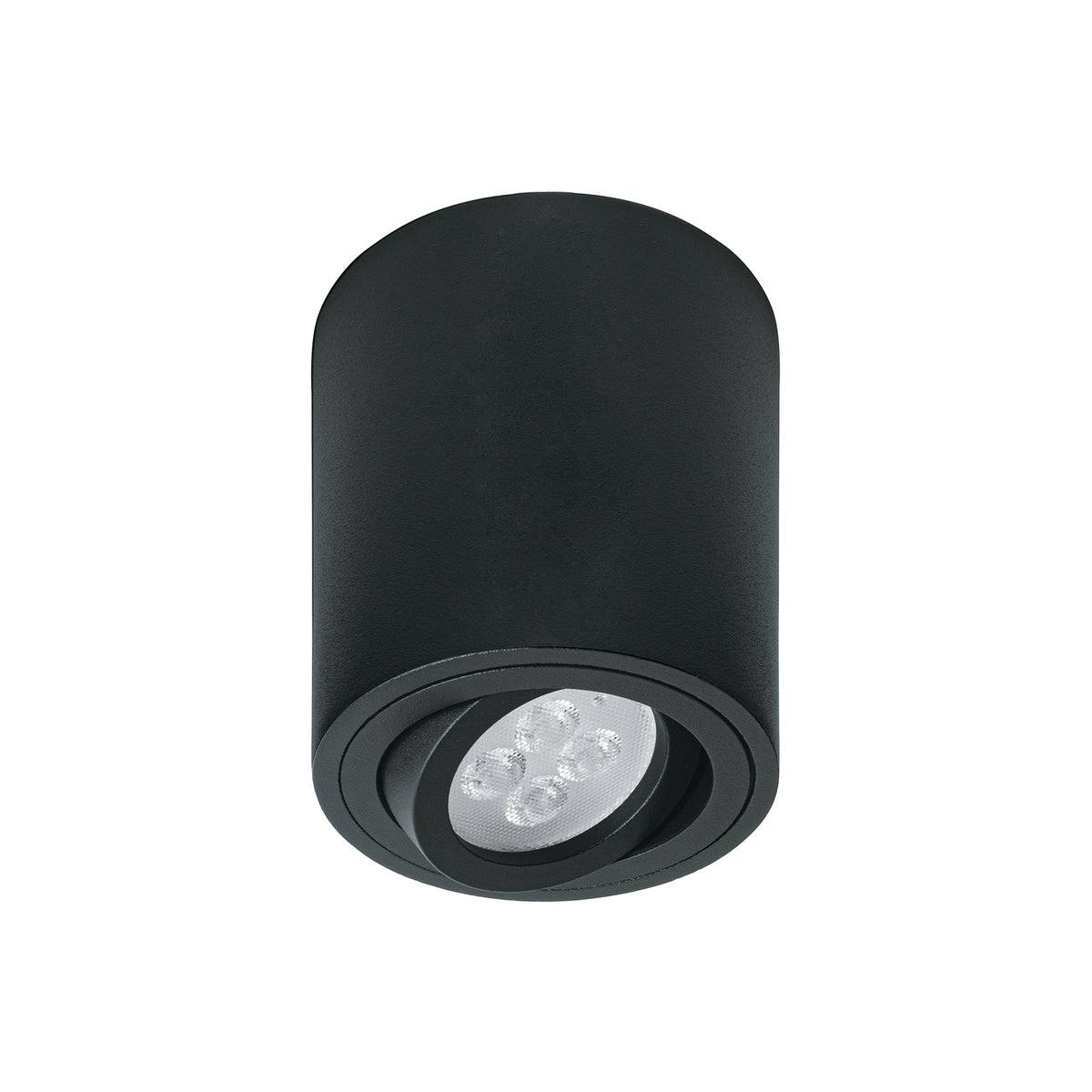 Luminario de sobreponer con spot dirigible, redondo, negro