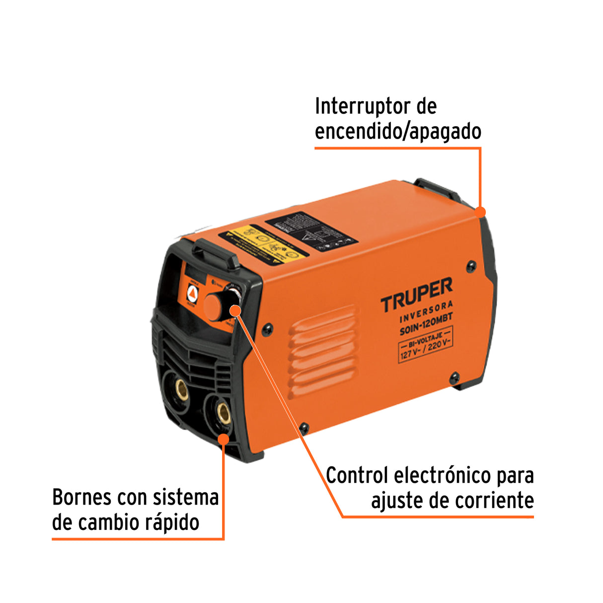 Mini Soldadora Inversora, 130 a, Bi-voltaje 127/220 V, Truper