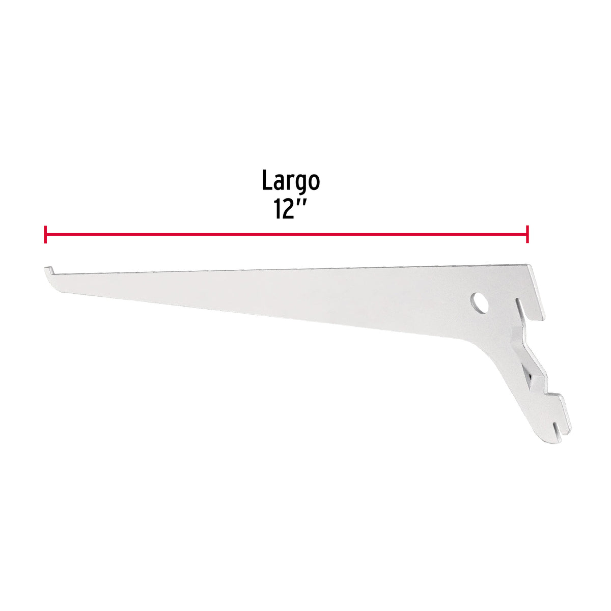 Ménsula Plana Blanca para Cremallera Sencilla, 30 cm, Fiero