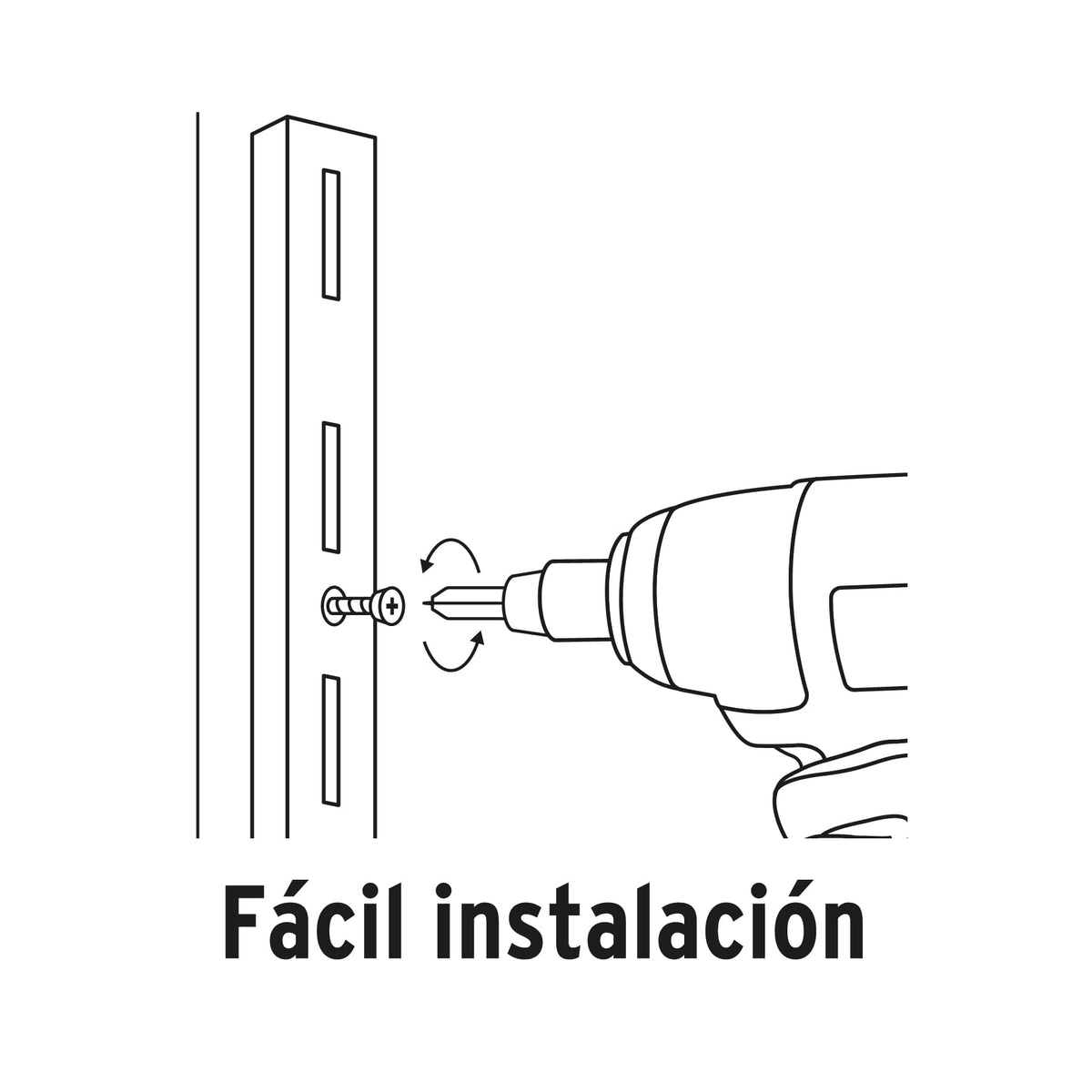 Cremallera Sencilla Blanca para Ménsulas Planas, 2M, Fiero