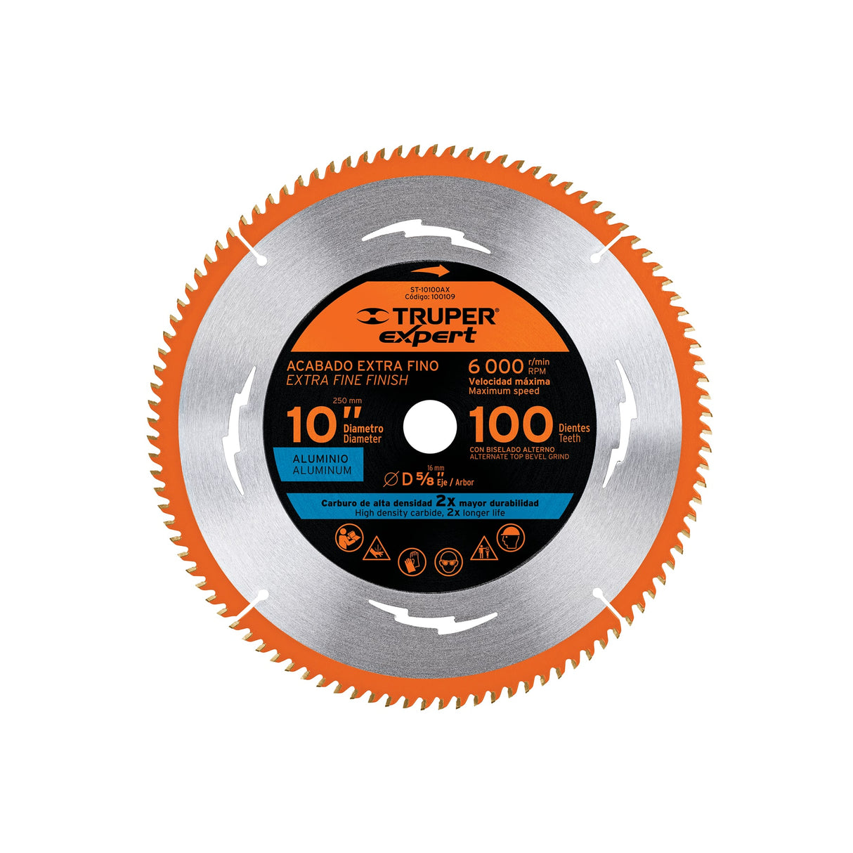 Disco Sierra 10' para Aluminio, 100 Dientes Centro 5/8', Expert