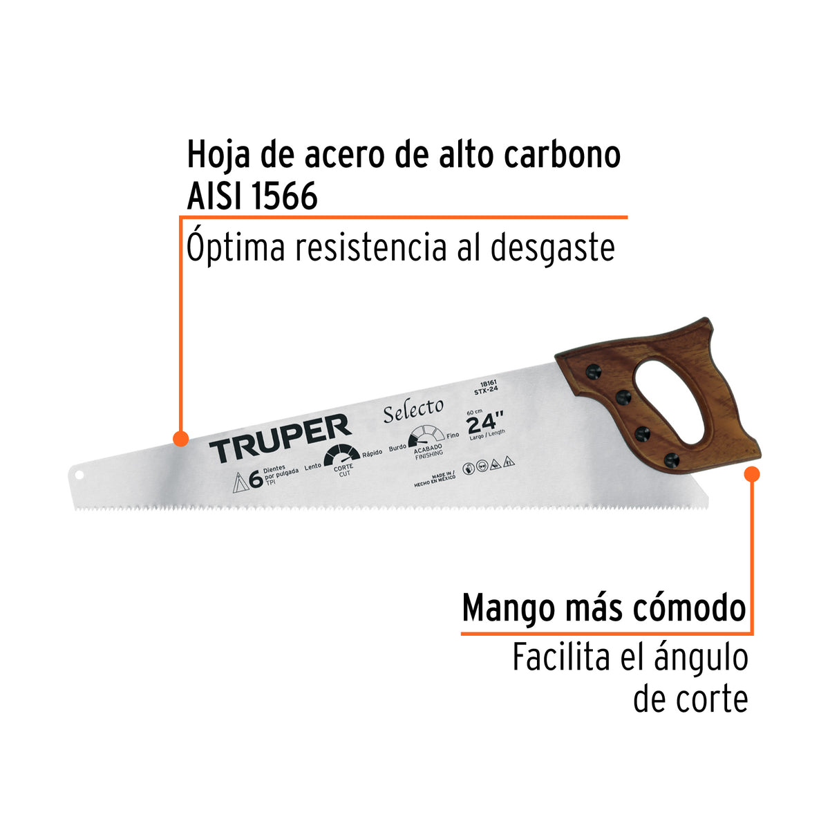 Serrucho 24' Selecto, 6 Dpp, Truper