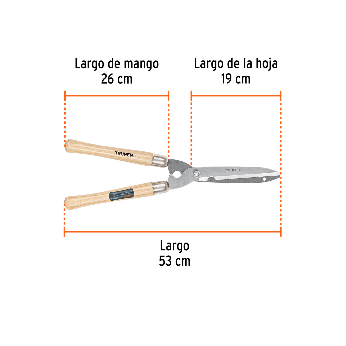 Tijera para Poda 53 cm, Ligera, Mangos de Madera, Truper