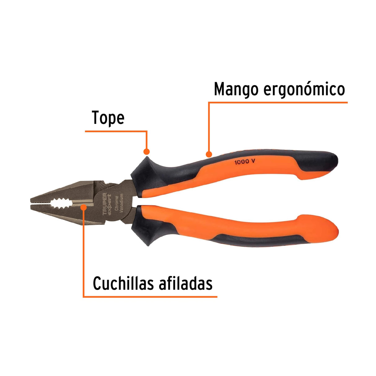Pinza para Electricista 7' Alta Palanca, Comfort Grip, Expert