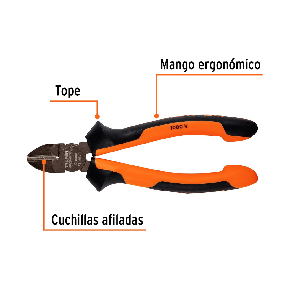 Pinza Corte Diagonal 6' Alta Palanca, Comfort Grip, Expert