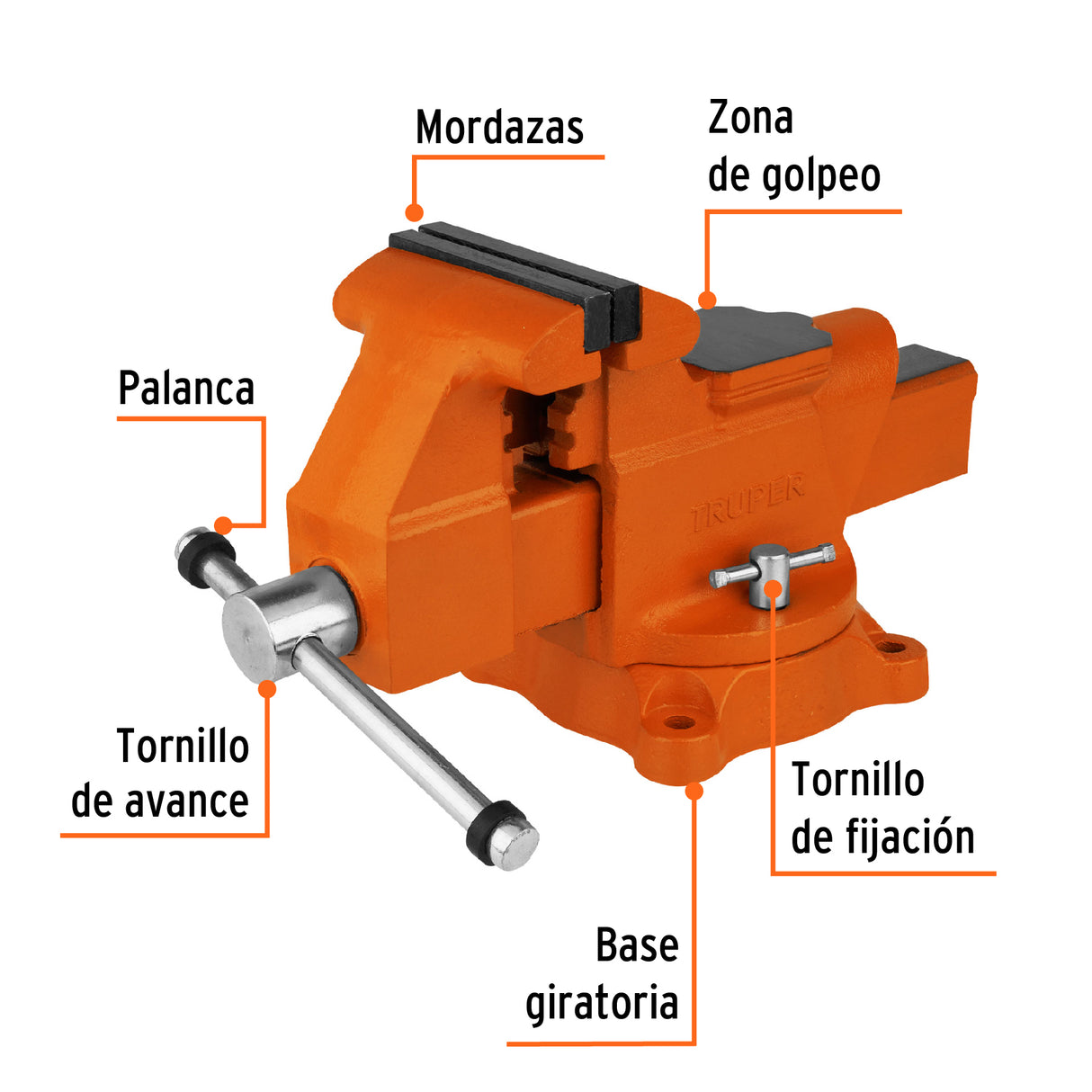 Tornillo de Banco 5' Uso Industrial de Hierro Nodular