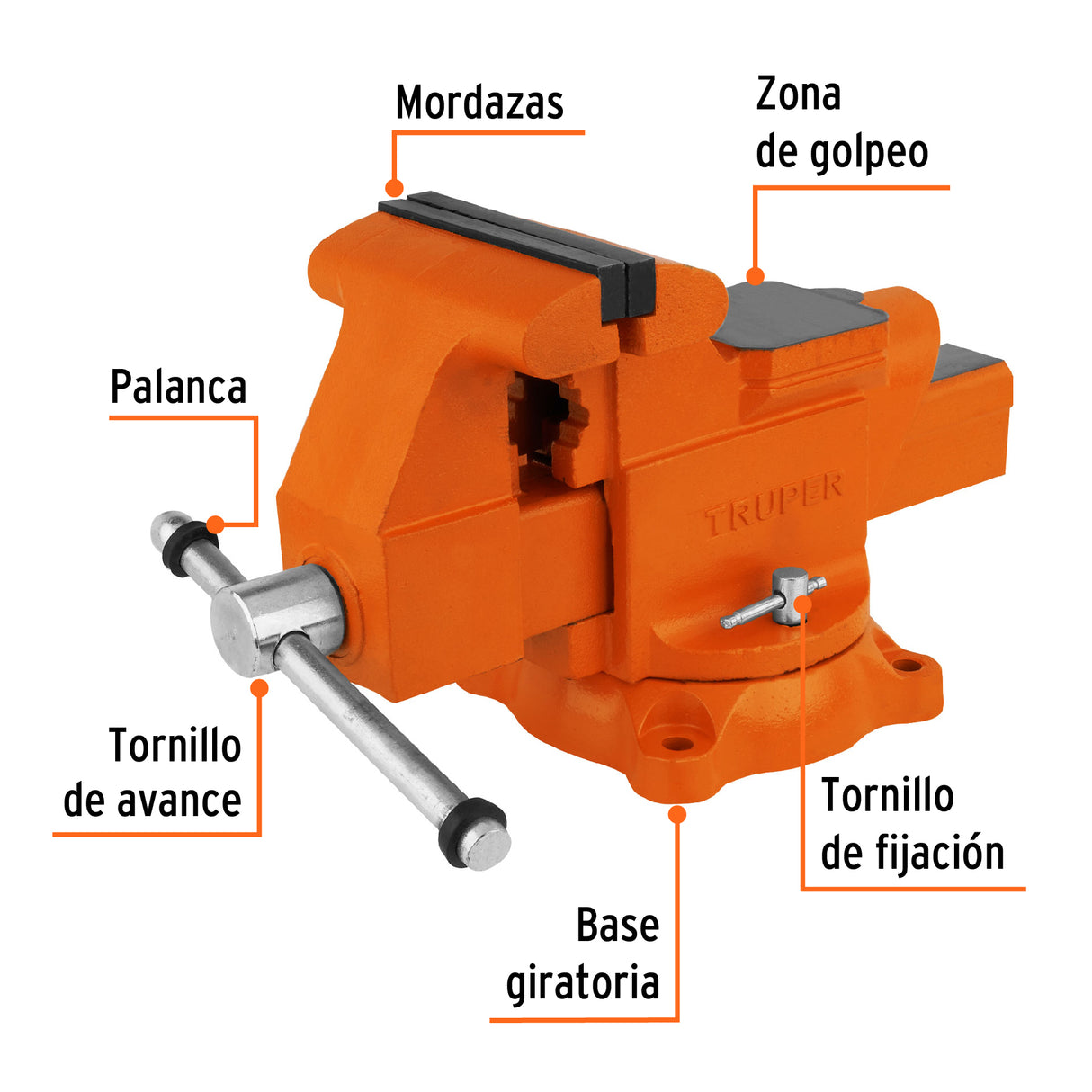 Tornillo de Banco 6' Uso Industrial de Hierro Nodular