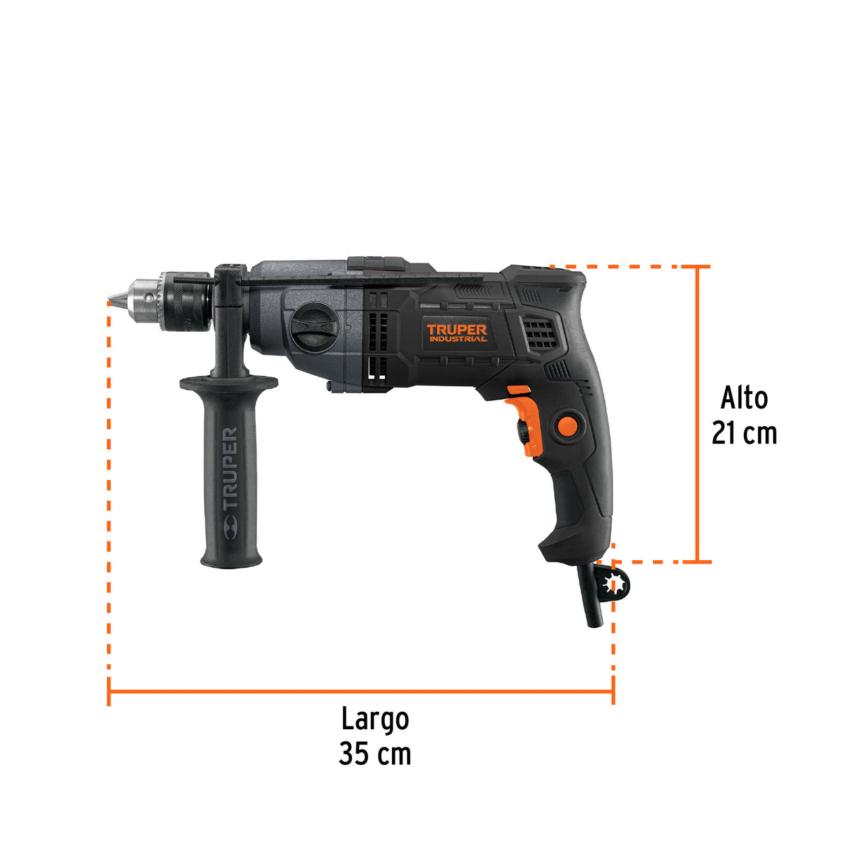 Taladro 1/2', 800 W Dos Velocidades, Truper Industrial