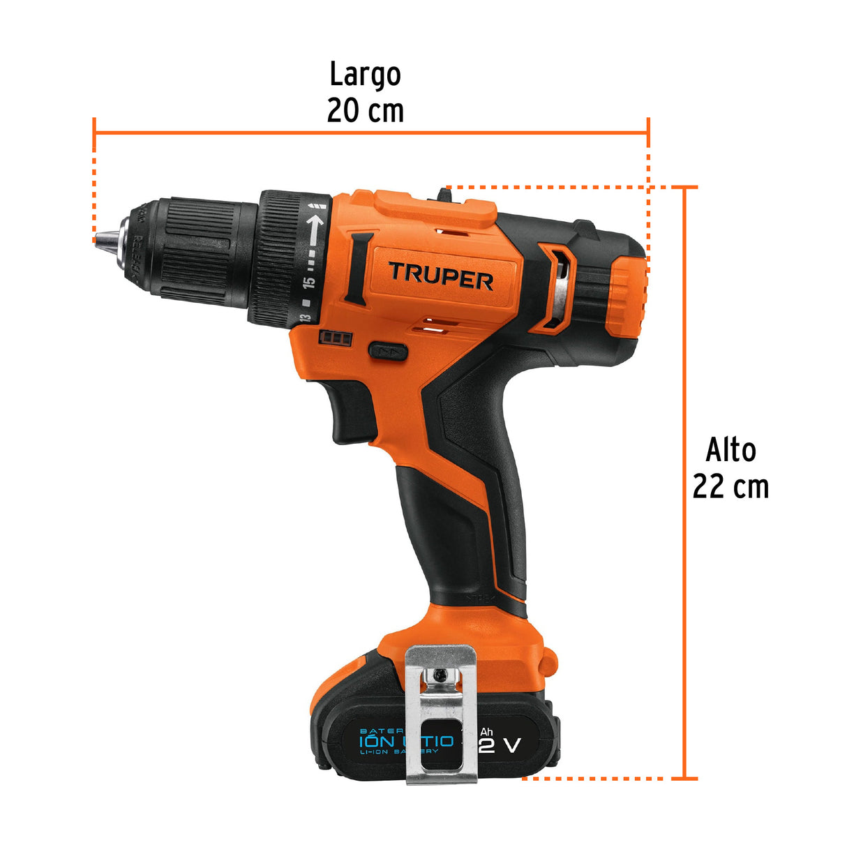 Taladro 3/8', 12 V, 1 Batería 2 Ah, Pro
