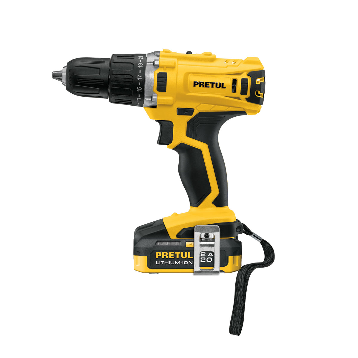 Taladro 1/2', 20 V, 1 Batería 2 Ah, Pretul