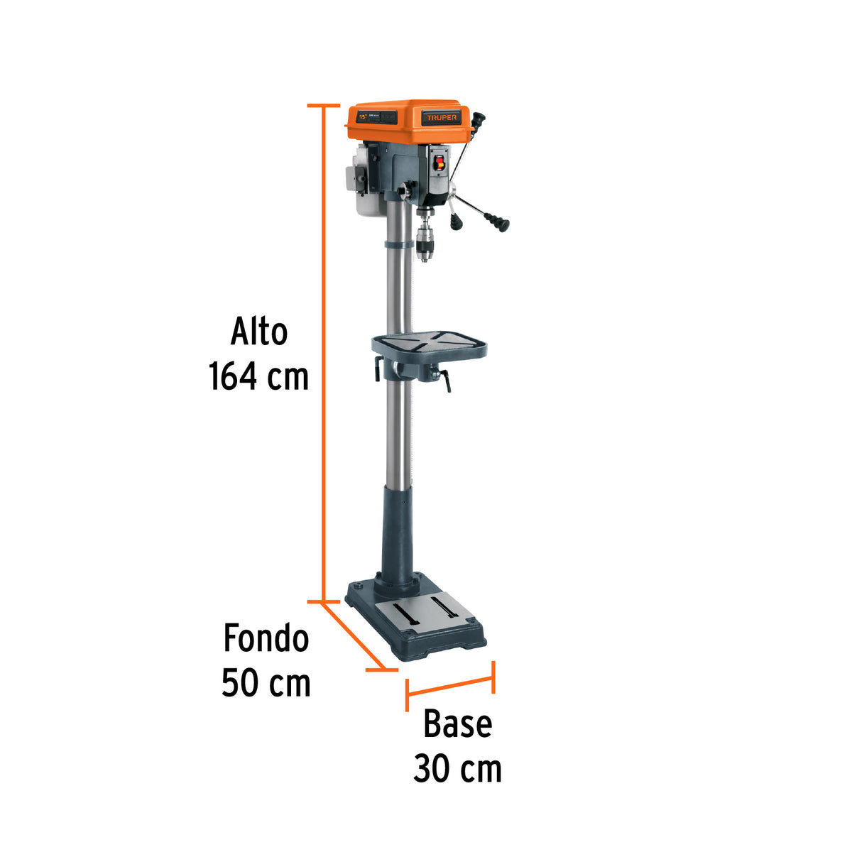 Taladro de Piso 15', 1 HP (750 W), Broquero 5/8', Truper
