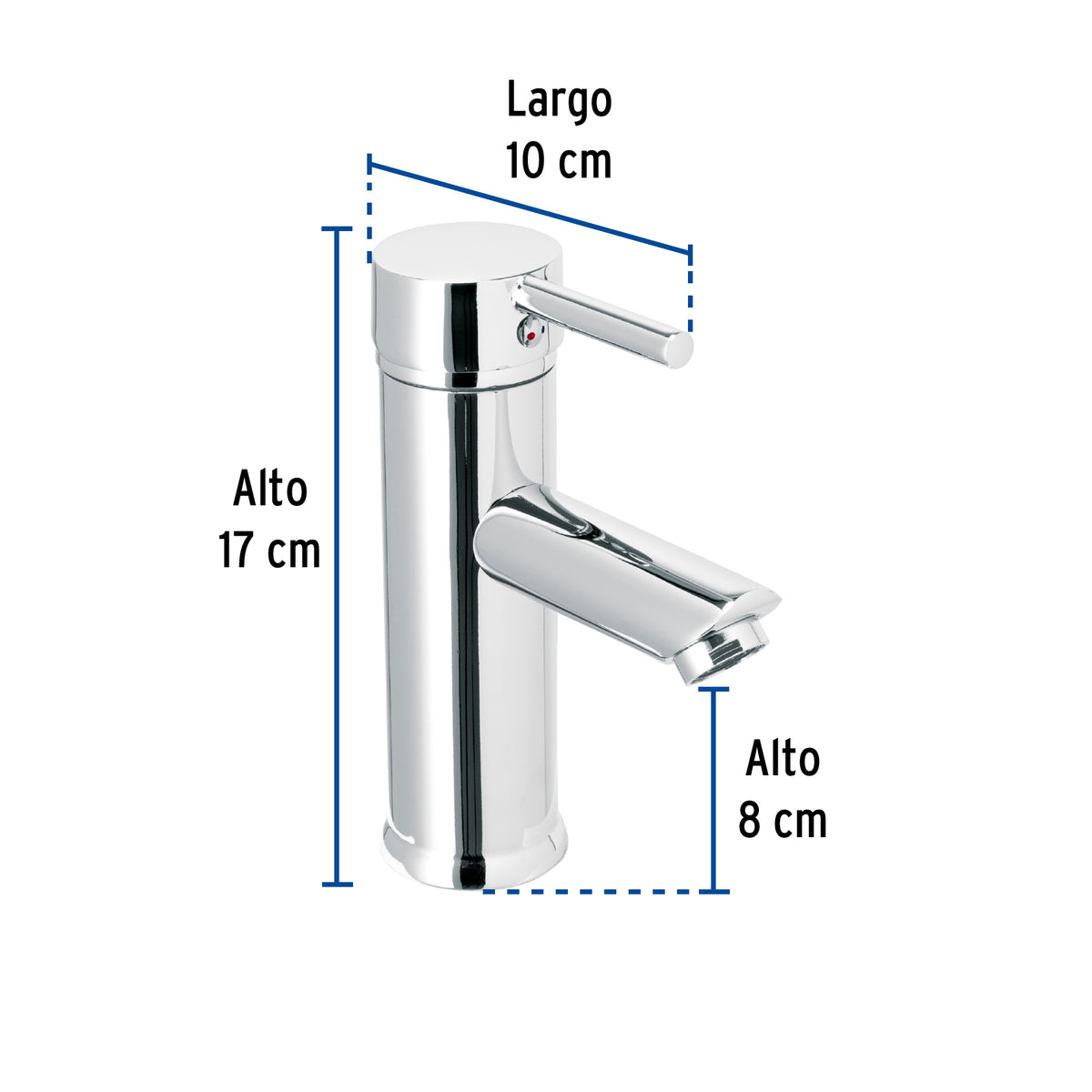 Monomando Corto Cromo para Lavabo, Foset Túbig