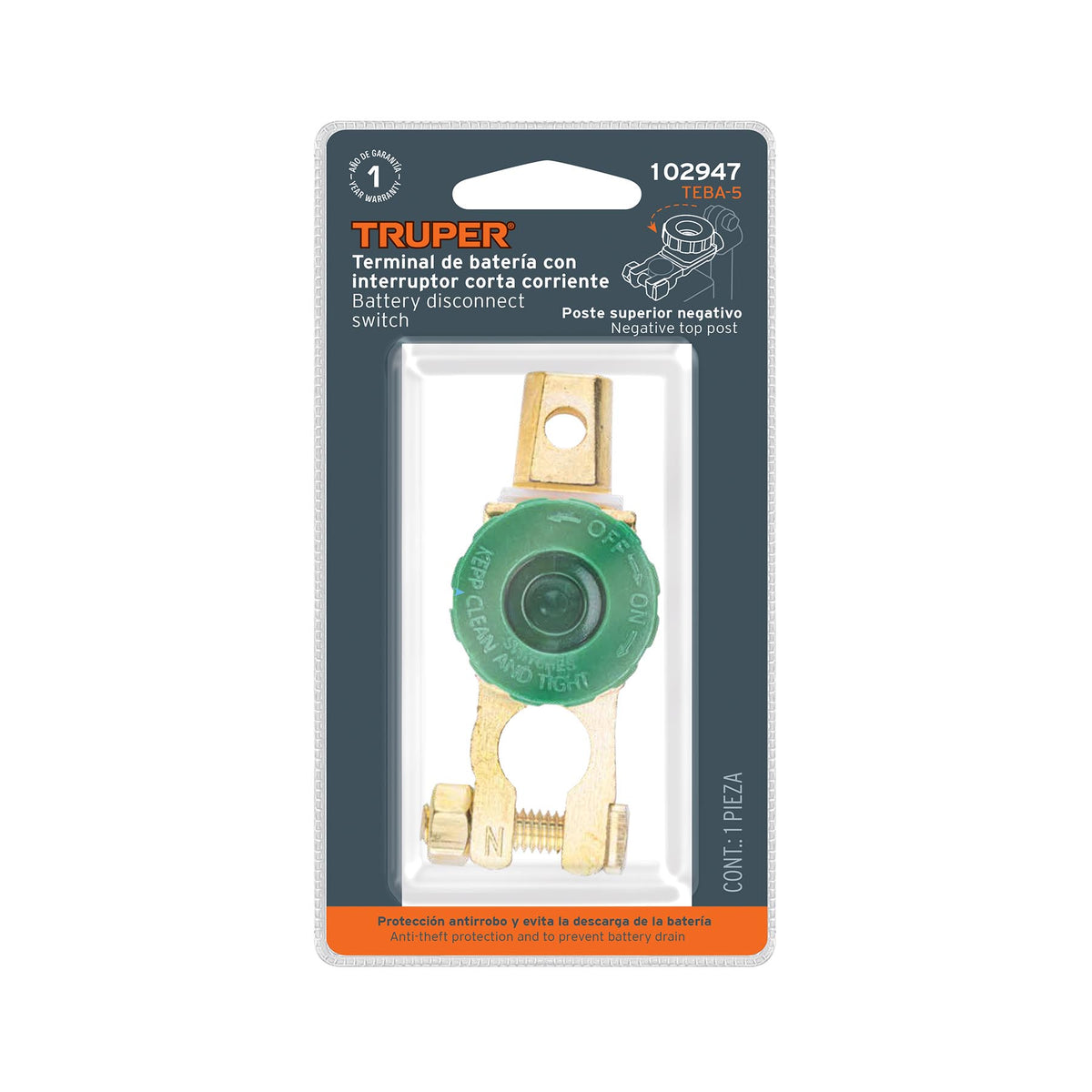 Terminal para Batería con Interruptor Switch, Truper