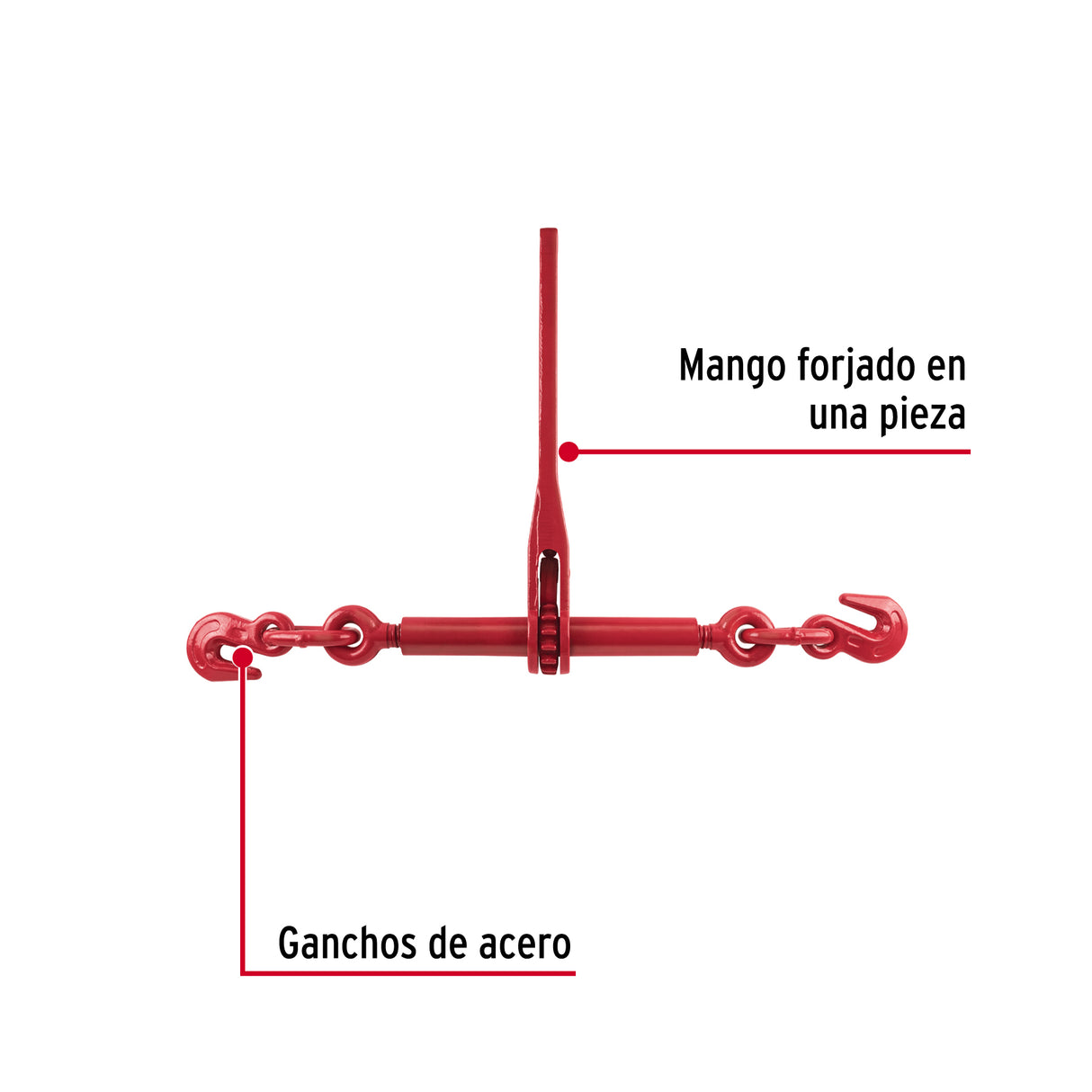 Tensor de Cadena con Matraca, 5/16' - 3/8', Fiero