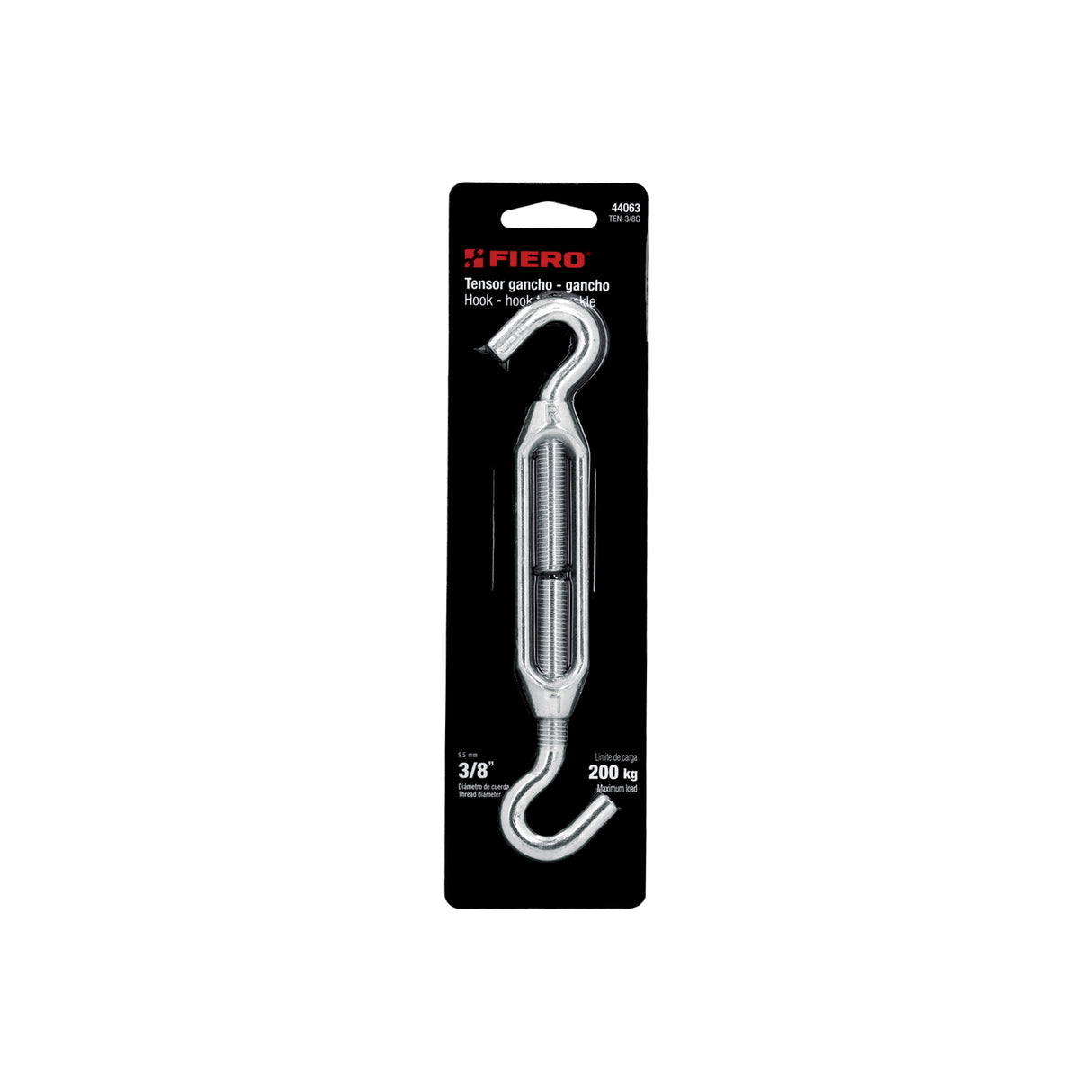 Tensor Zinc 3/8' Gancho-gancho, Fiero