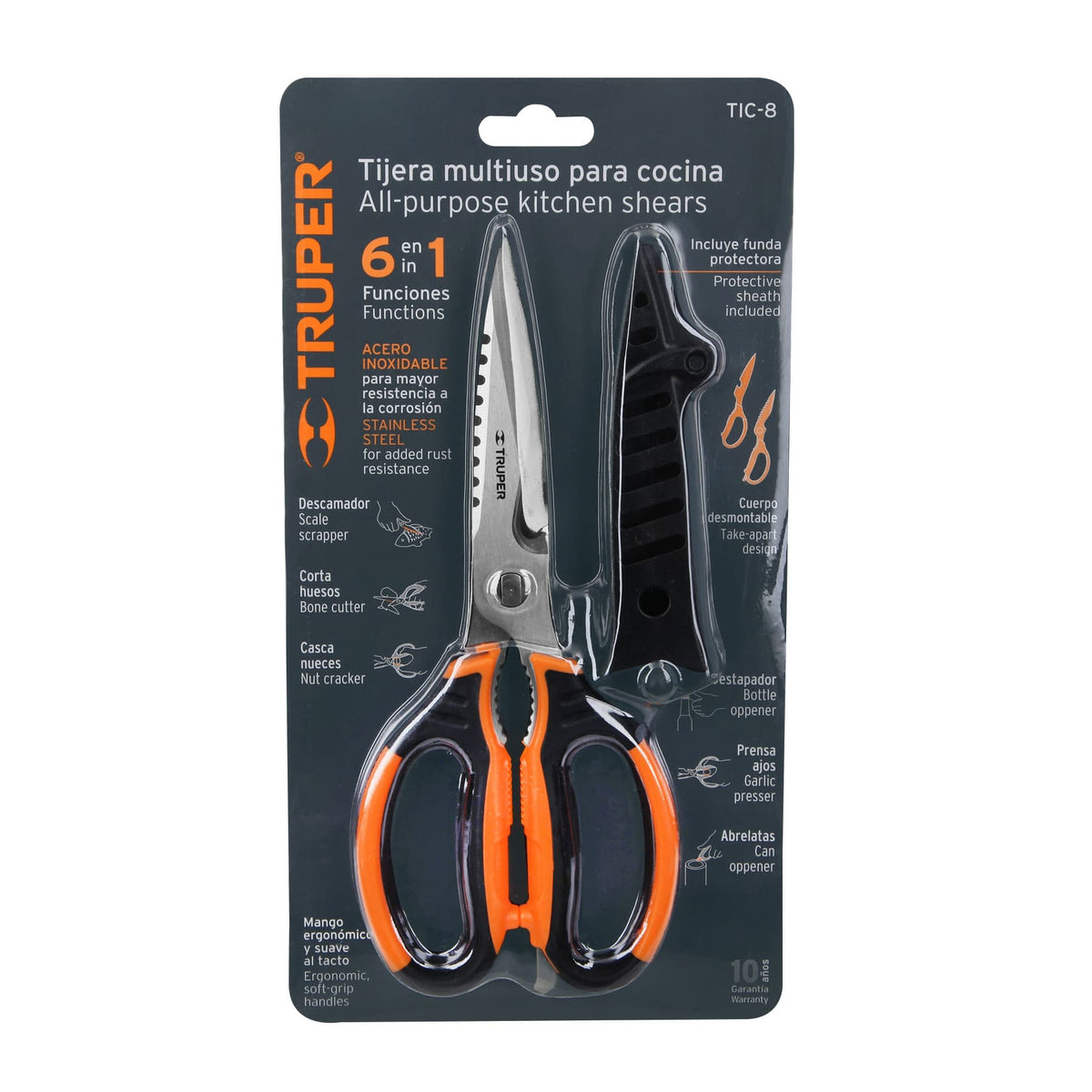 Tijera 8' Multiusos, para Cocina, Acero Inoxidable, Truper