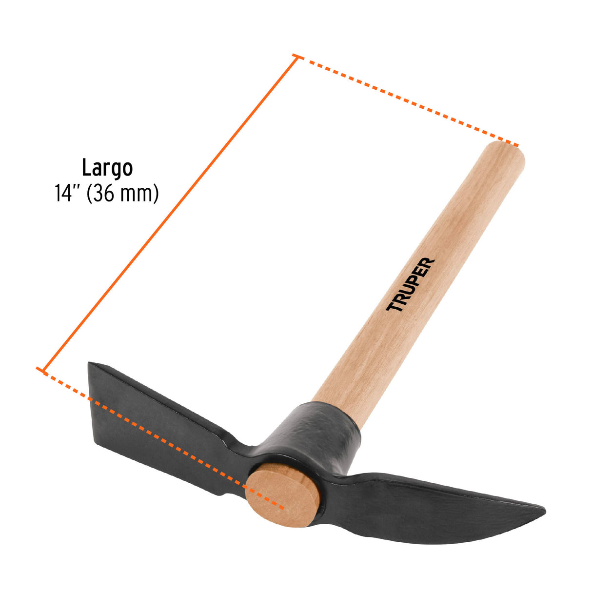 Talacho-pico, Mango de Madera 14', Truper