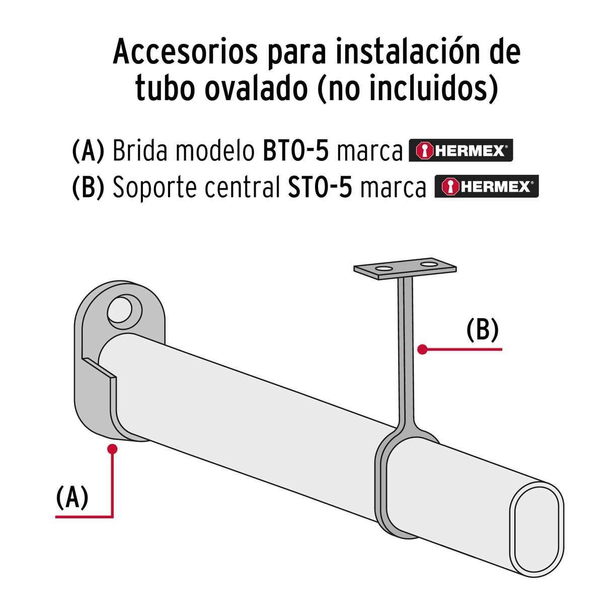 Tubo Ovalado para Clóset, 3.0 m, Acero Cromado, Hermex