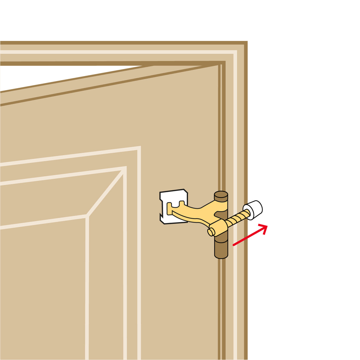 Tope de Puerta para Bisagra, Acabado Latón Brillante, Hermex