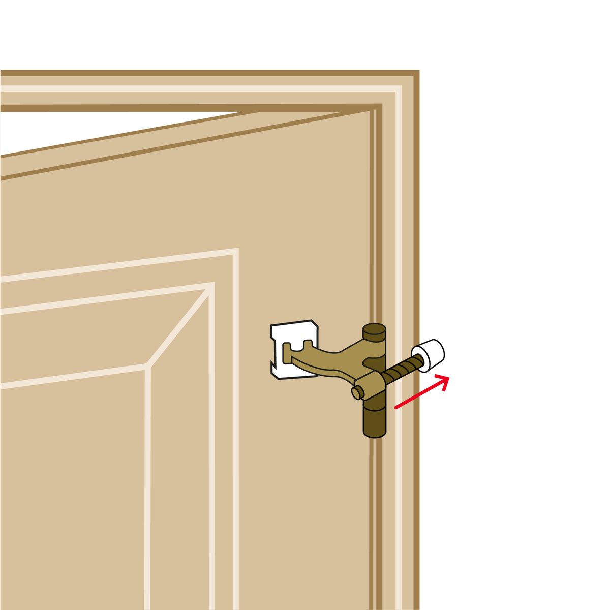 Tope de Puerta para Bisagra, Acabado Latón Antiguo, Hermex