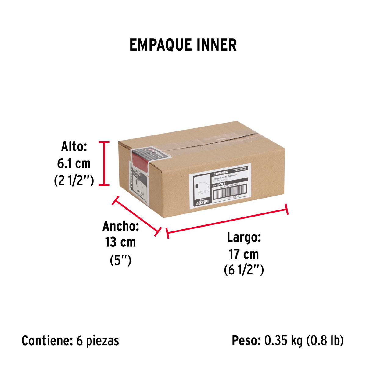 Tope Tipo Codo para Puerta, Acabado Latón Antiguo, Hermex