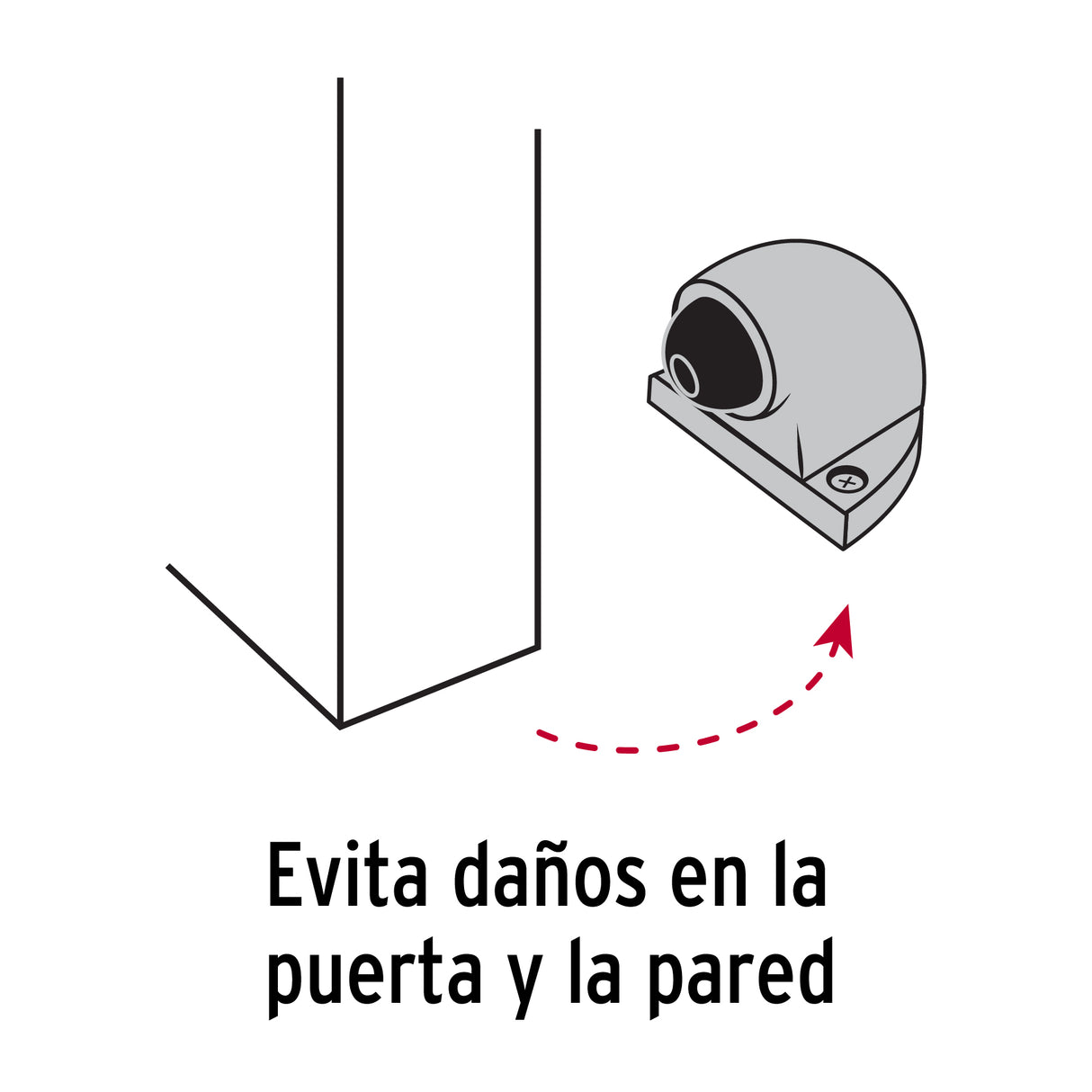Tope Tipo Codo para Puerta, Acabado Cromo, Hermex