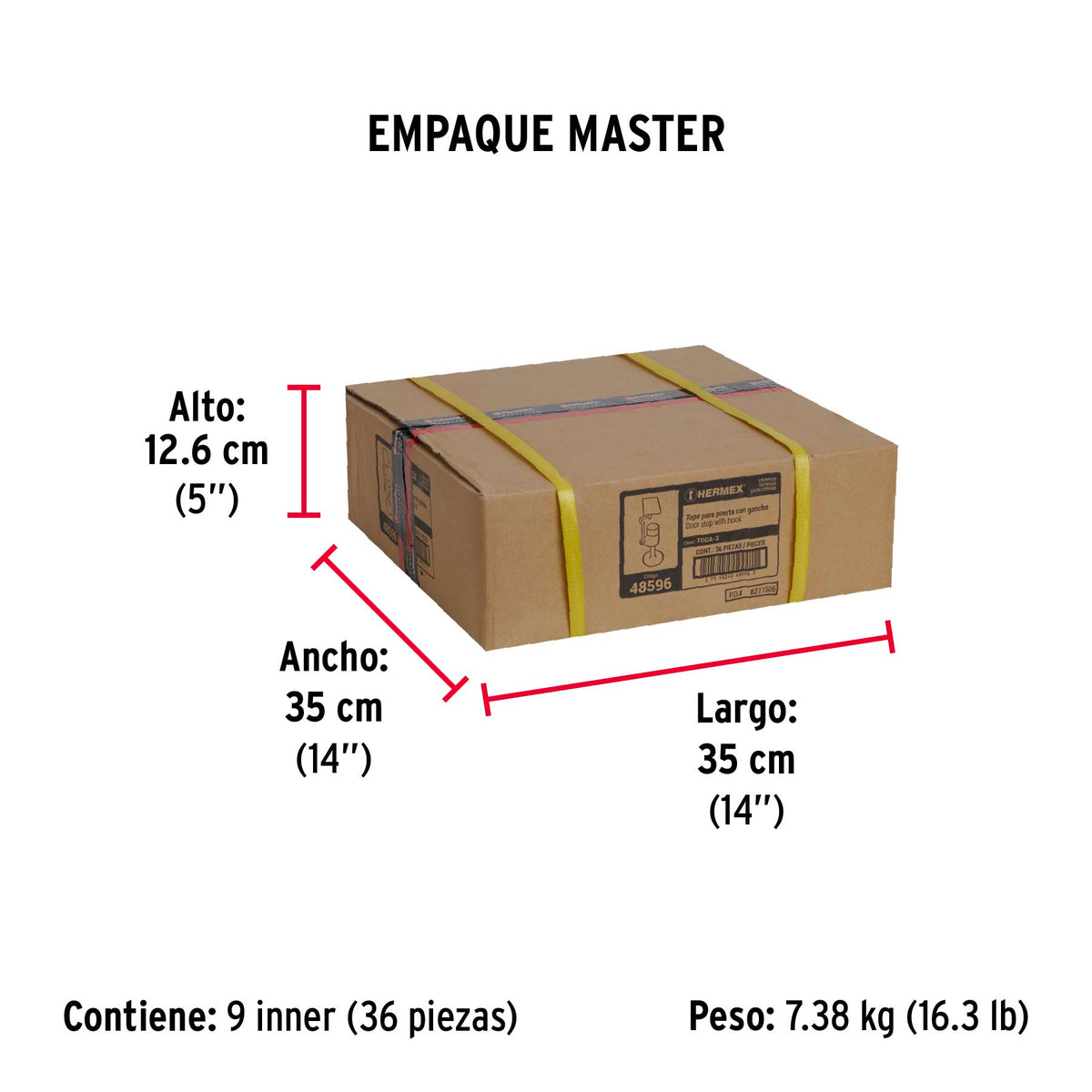 Tope Metálico para Puerta con Gancho, Hermex