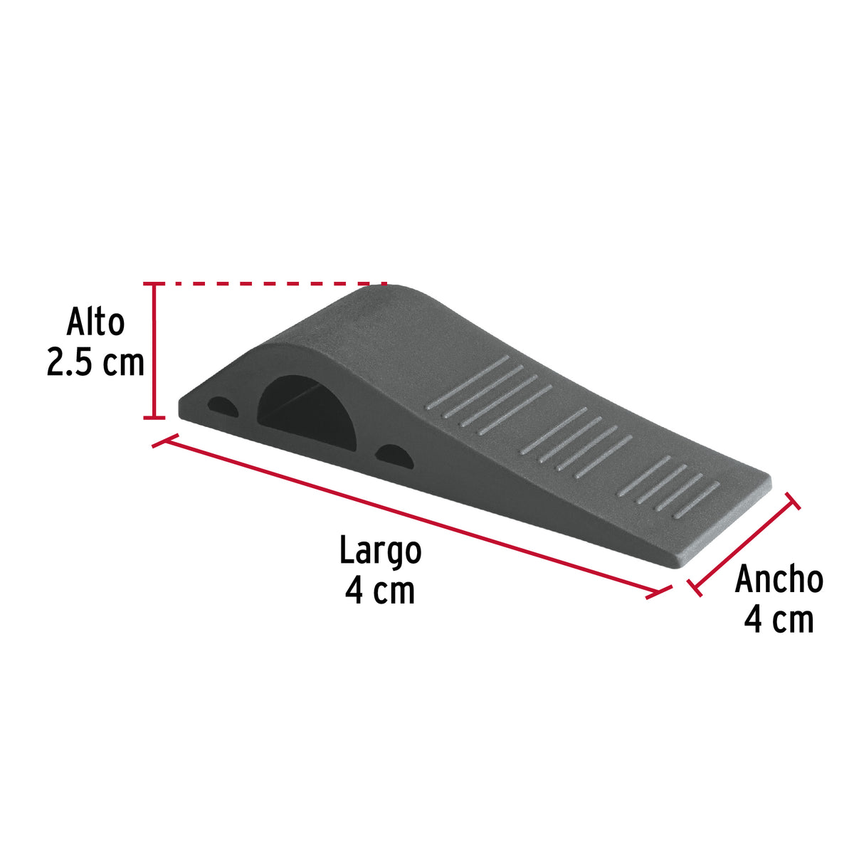 Cuña Tope de Caucho Sintético para Puerta de 12 cm, Hermex
