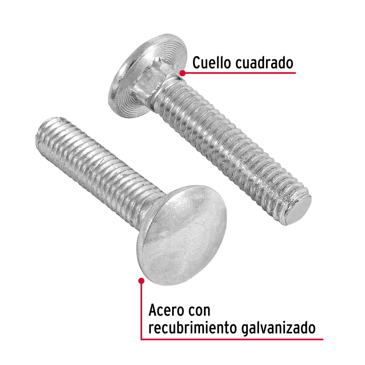 Bolsa con 50 Tornillos 5/16' X 1-1/2' Tipo Coche, Fiero