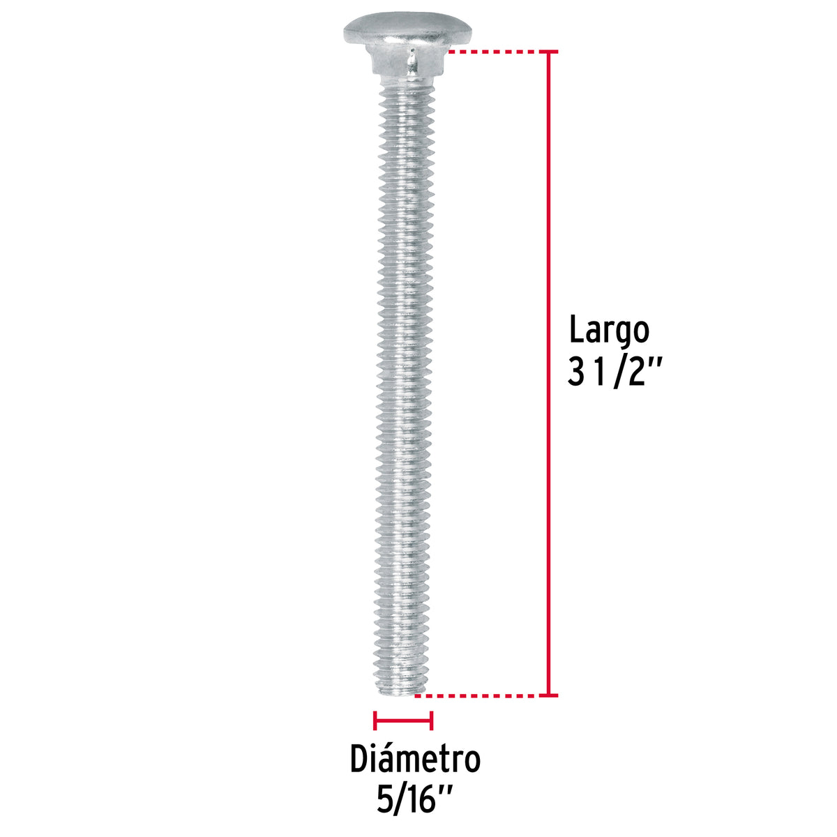 Bolsa con 50 Tornillos 5/16' X 3-1/2' Tipo Coche, Fiero