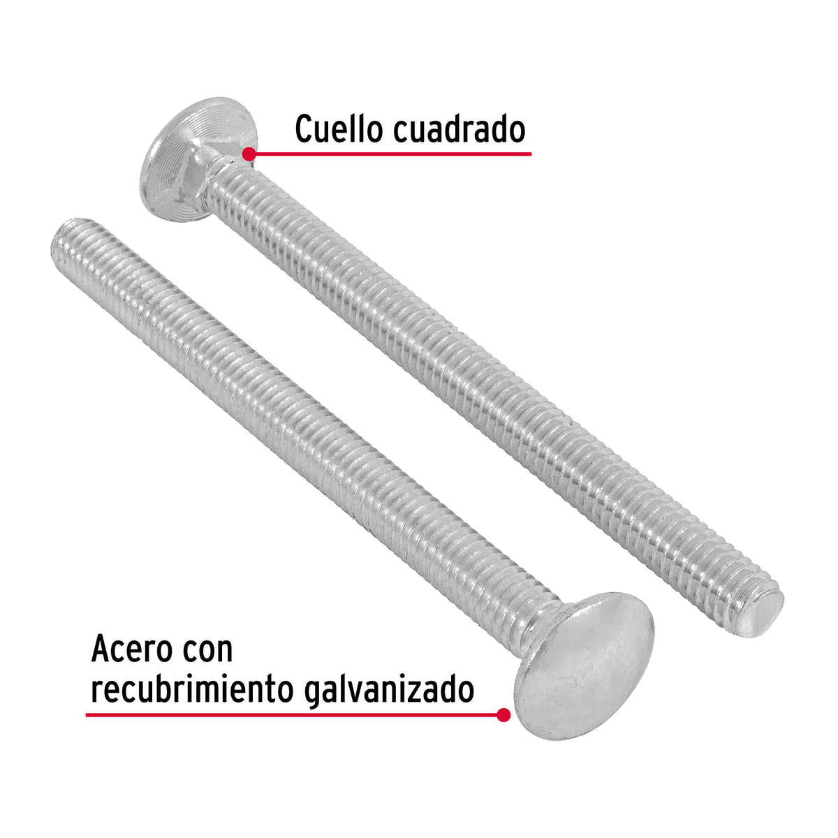 Bolsa con 50 Tornillos 5/16' X 4' Tipo Coche, Fiero