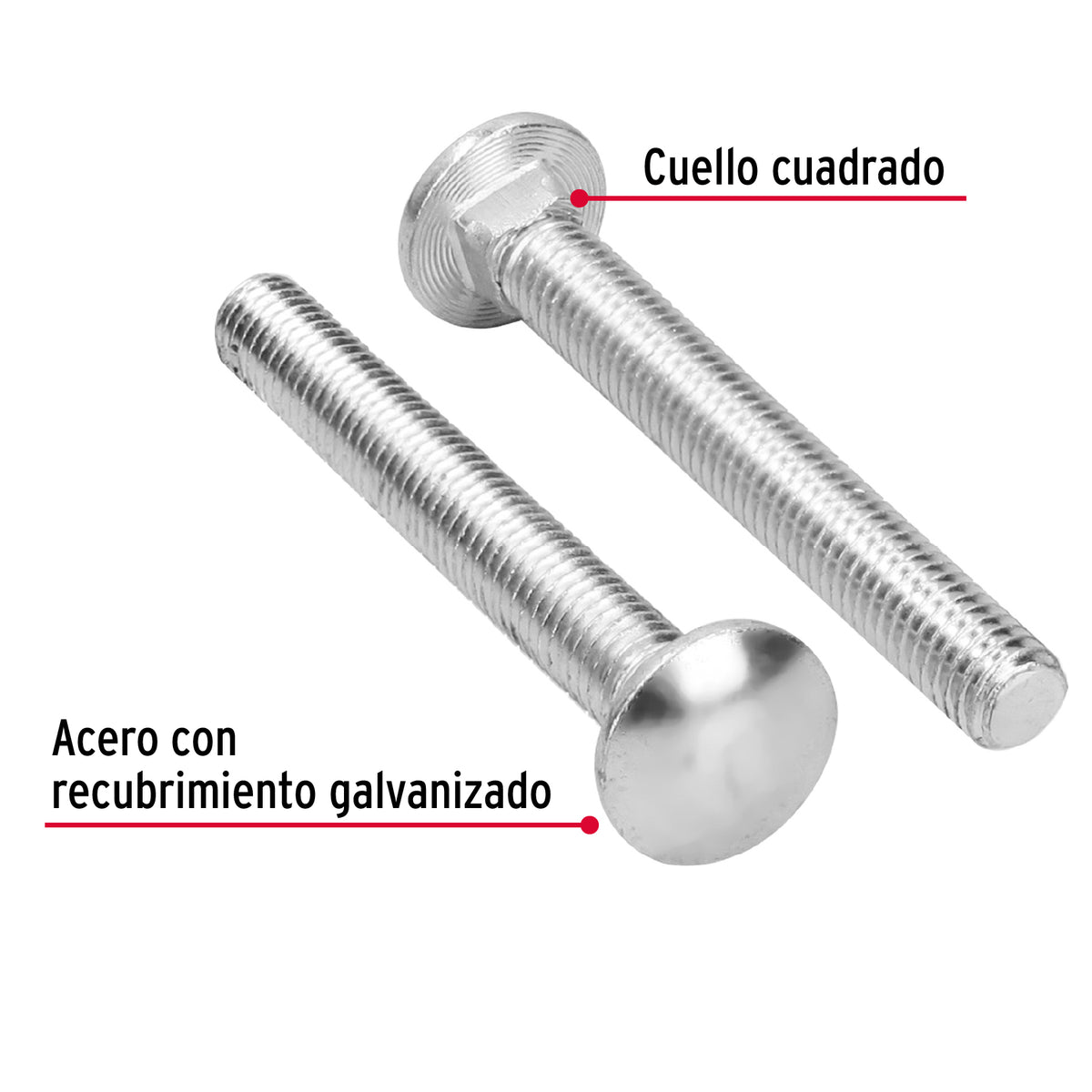 Bolsa con 20 Tornillos 7/16' X 3-1/2' Tipo Coche, Fiero