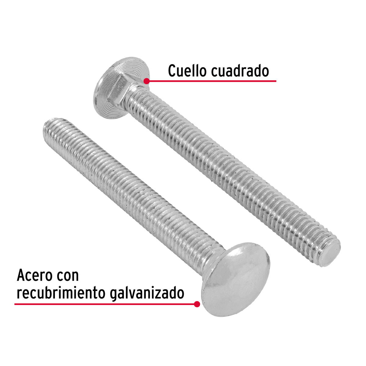 Bolsa con 20 Tornillos 7/16' X 4' Tipo Coche, Fiero