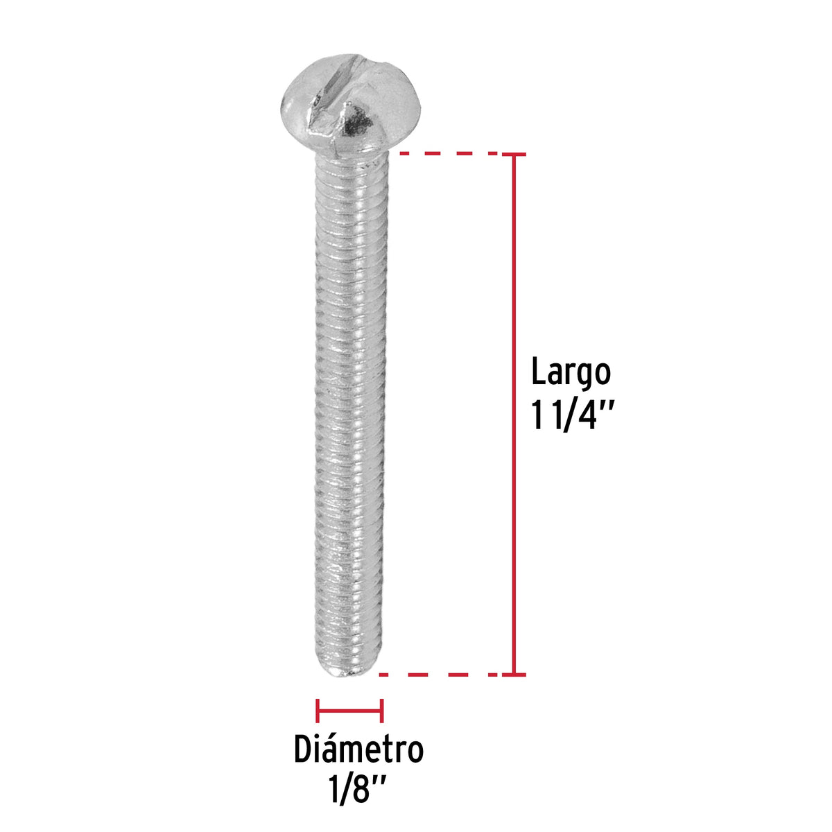 Bolsa con 350 Tornillos 1/8' X 1-1/4' Tipo Estufa, Fiero