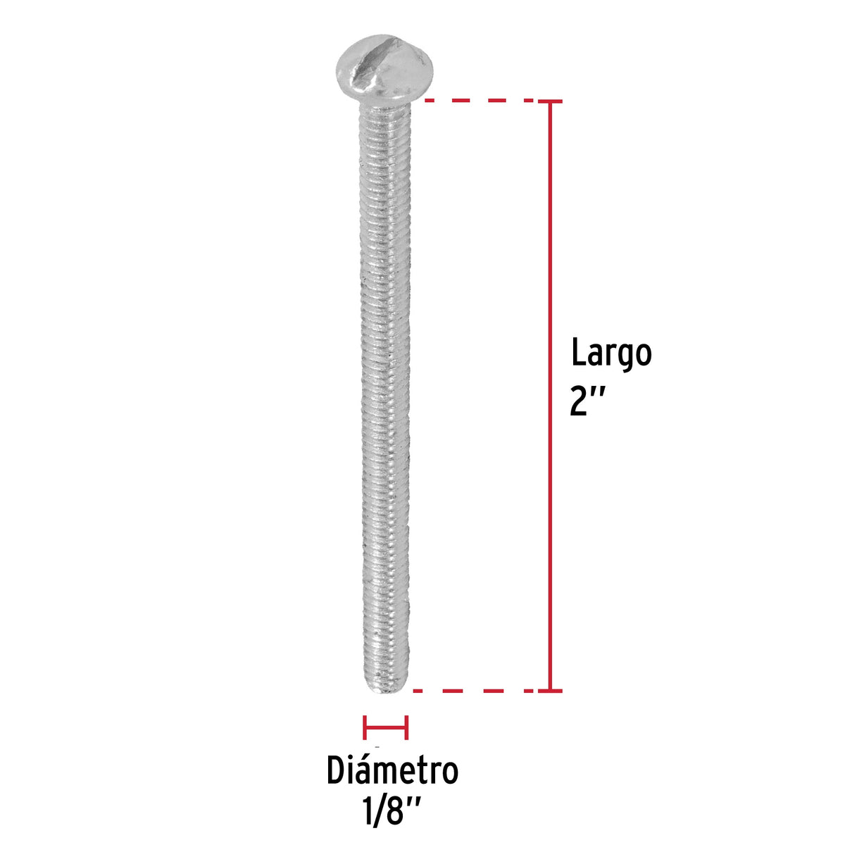 Bolsa con 250 Tornillos 1/8' X 2' Tipo Estufa, Fiero