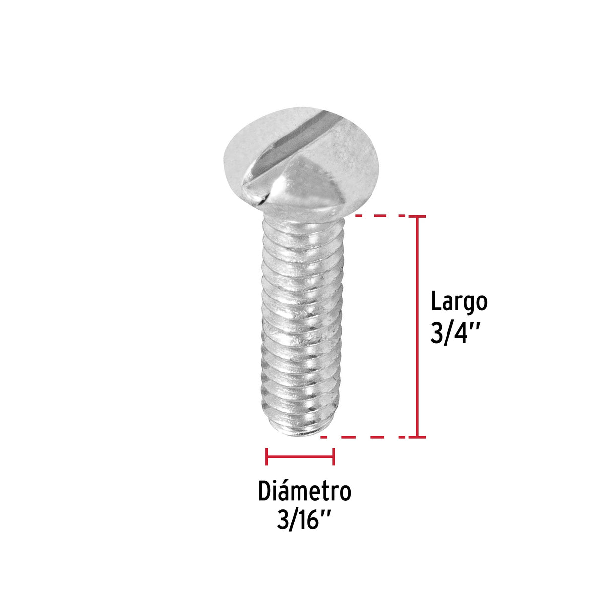 Bolsa con 250 Tornillos 3/16' X 3/4' Tipo Estufa, Fiero