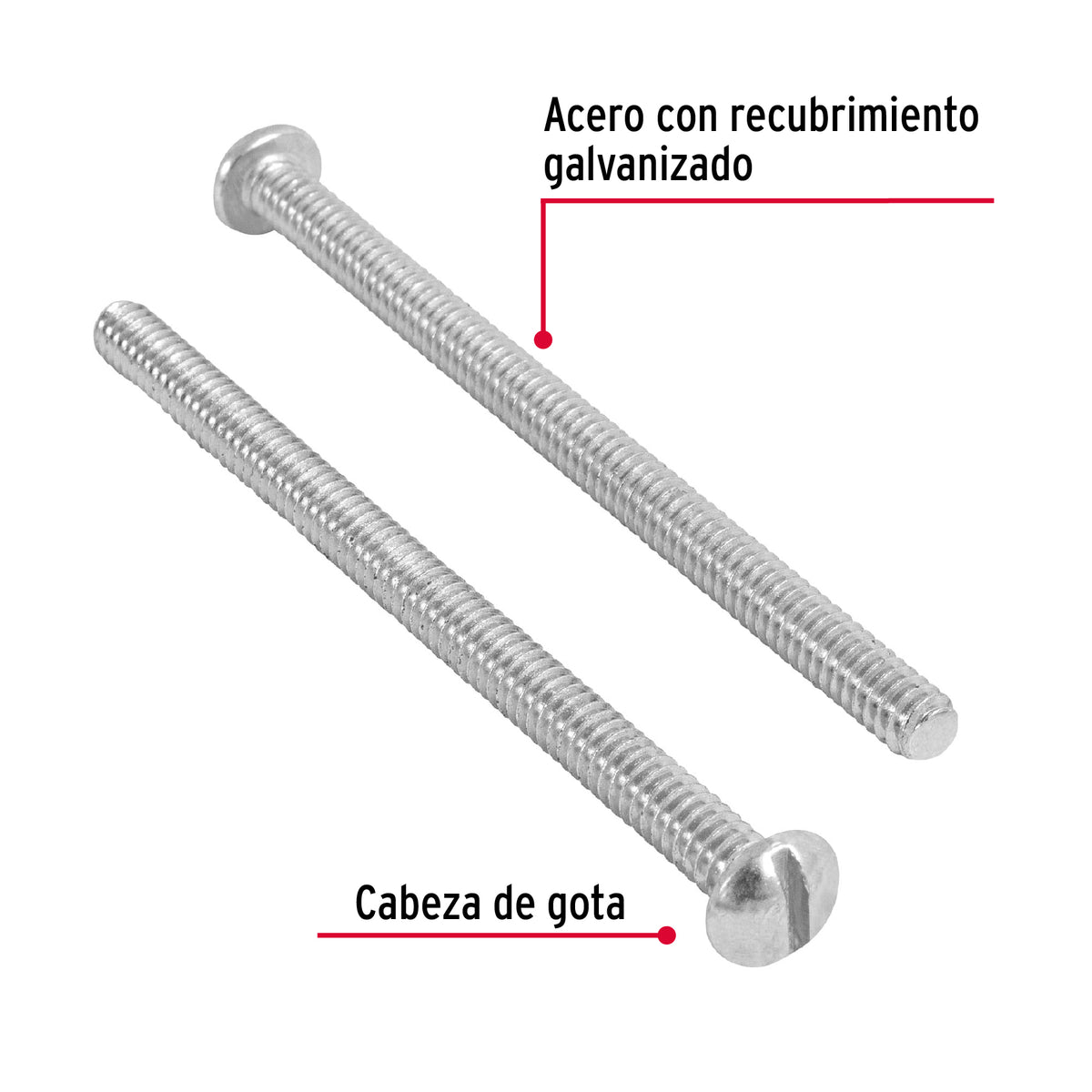 Bolsa con 100 Tornillos 3/16' X 3' Tipo Estufa, Fiero