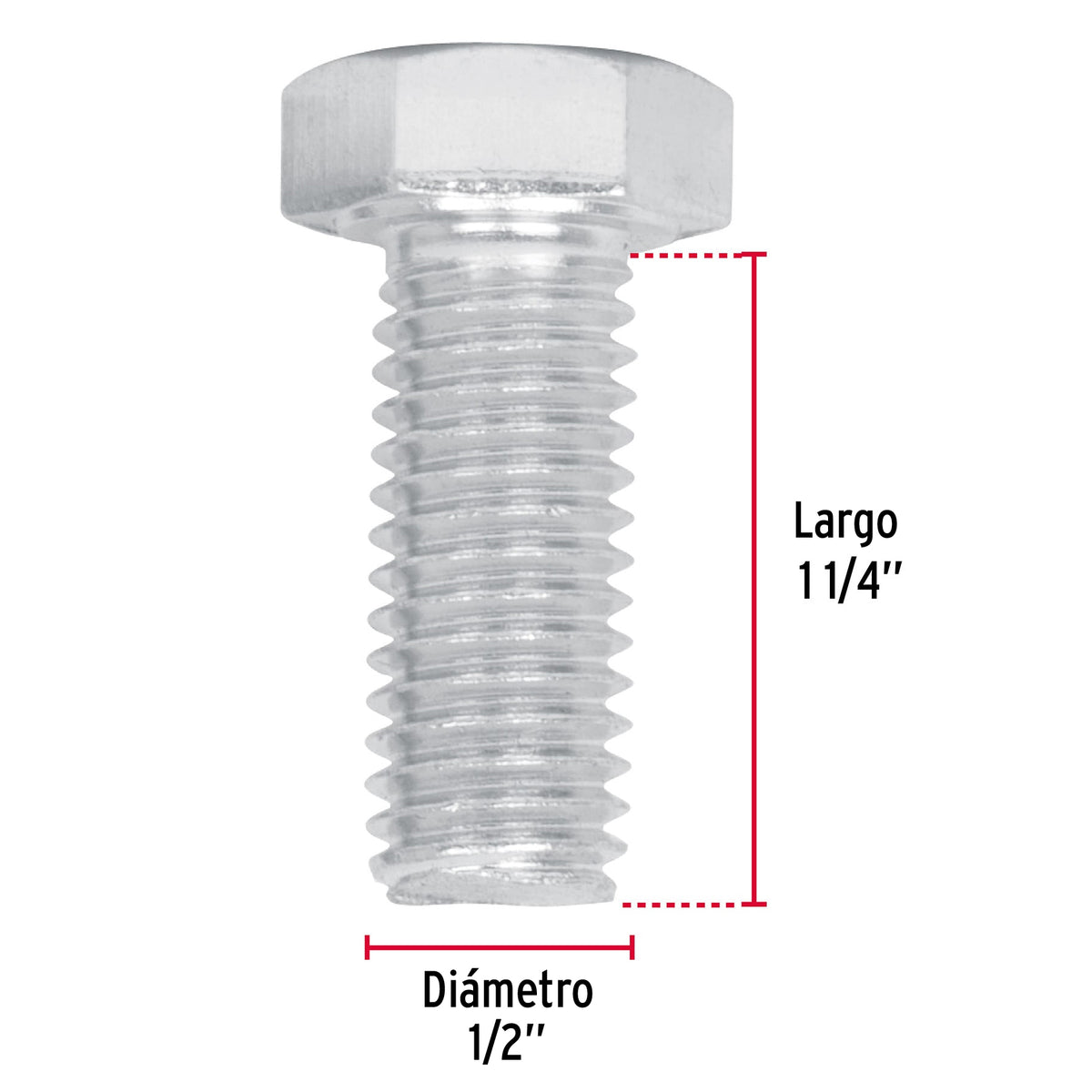Bolsa con 40 Tornillos 1/2' X 1-1/4' Tipo Máquina, Fiero