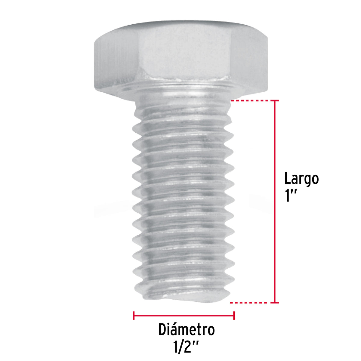 Bolsa con 40 Tornillos 1/2' X 1' Tipo Máquina, Fiero