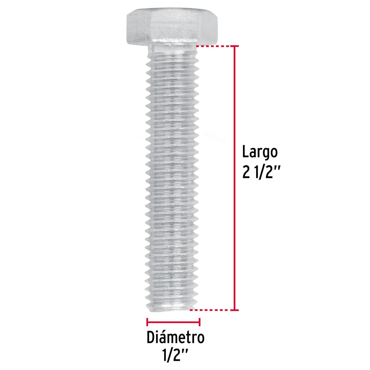 Bolsa con 20 Tornillos 1/2' X 2-1/2' Tipo Máquina, Fiero