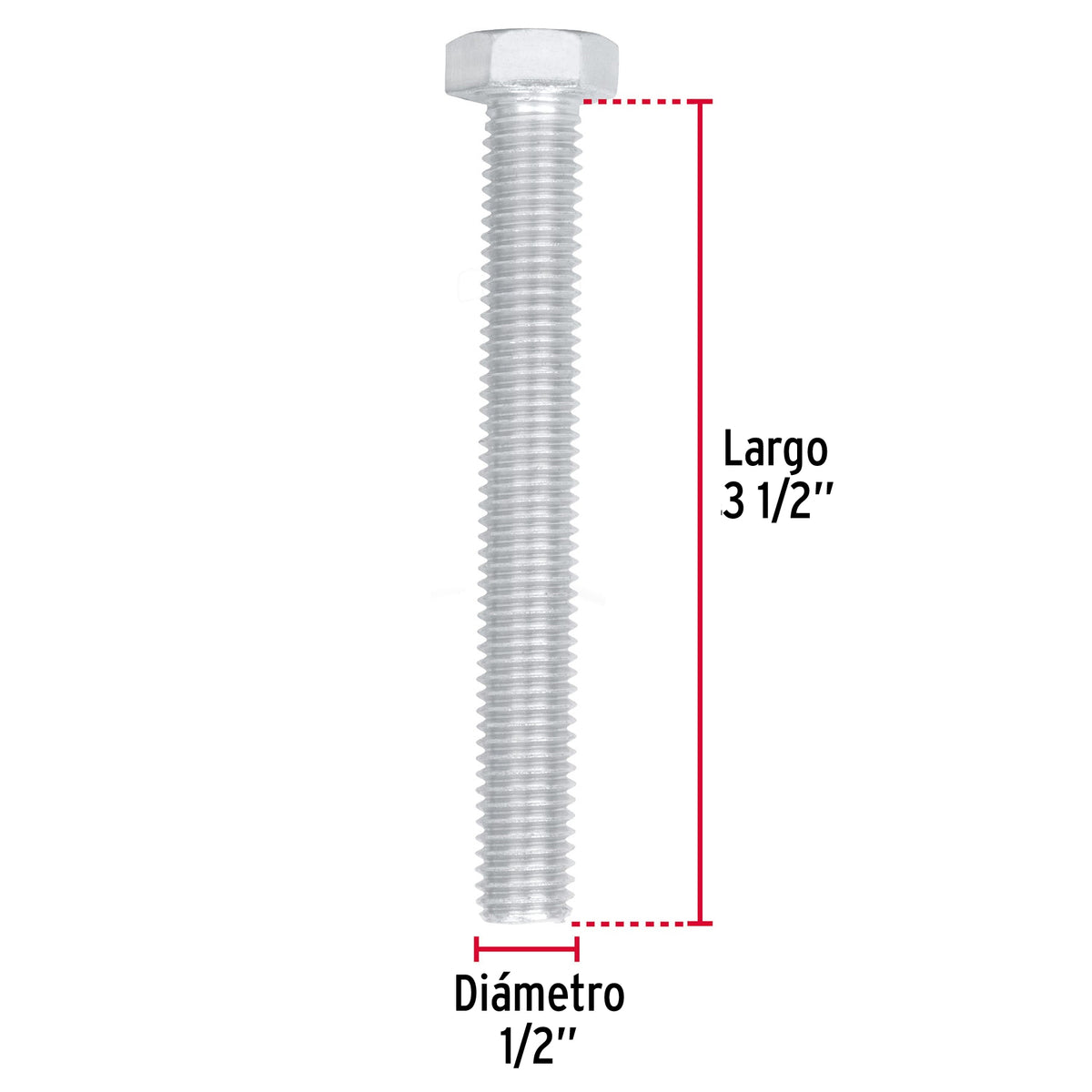 Bolsa con 20 Tornillos 1/2' X 3-1/2' Tipo Máquina, Fiero