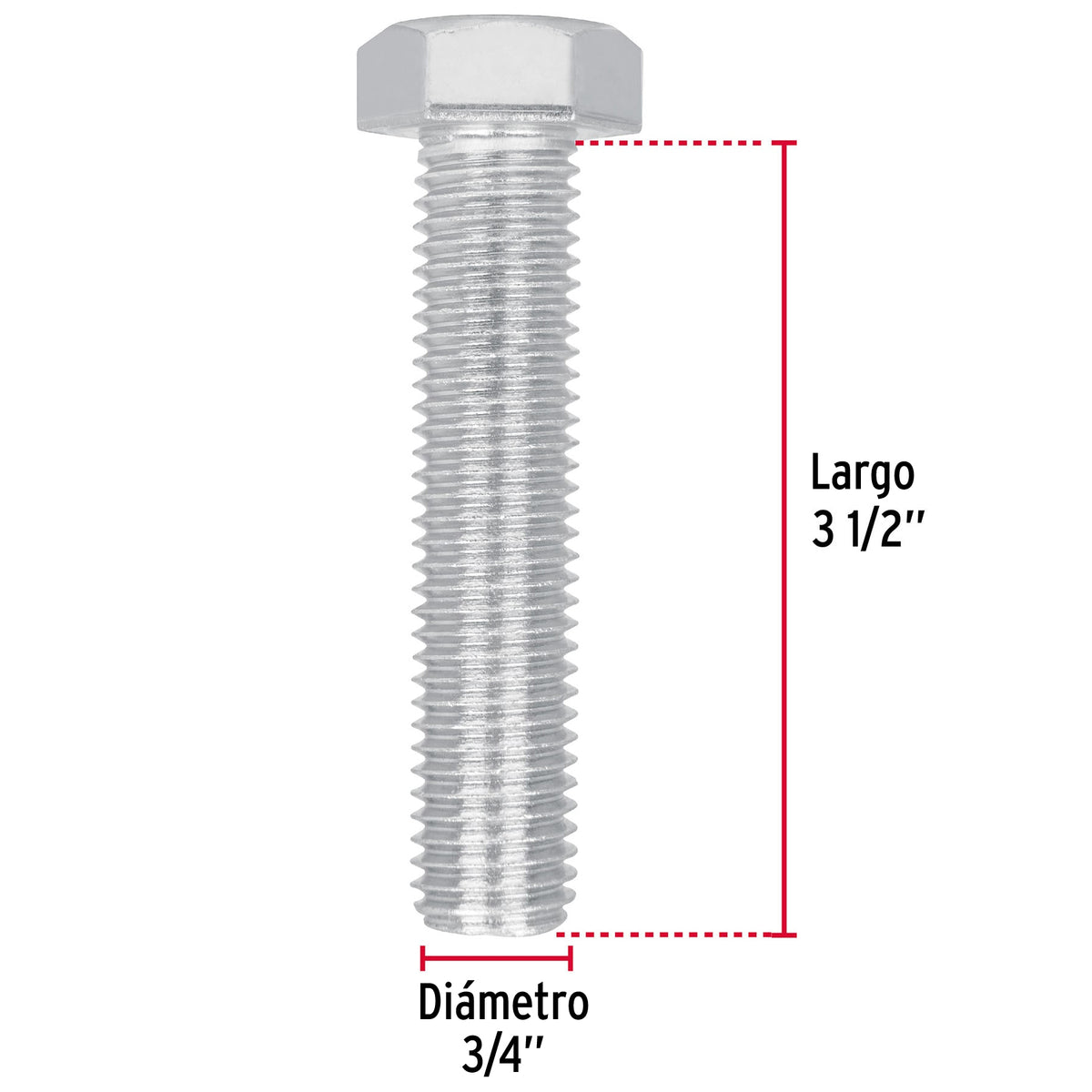 Bolsa con 4 Tornillos 3/4' X 3-1/2' Tipo Máquina, Fiero