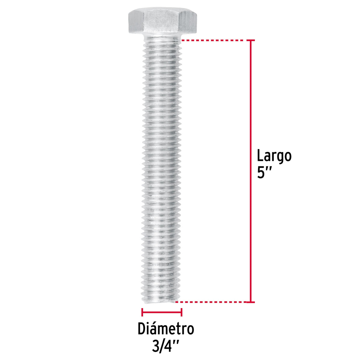 Bolsa con 4 Tornillos 3/4' X 5' Tipo Máquina, Fiero