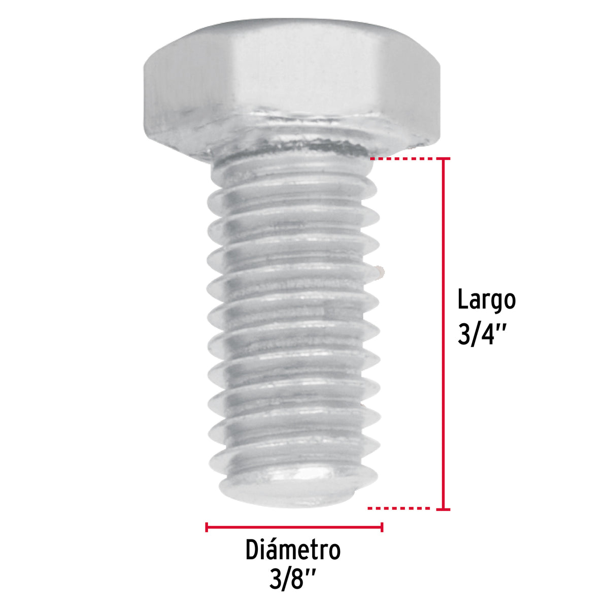 Bolsa con 50 Tornillos 3/8' X 3/4' Tipo Máquina, Fiero