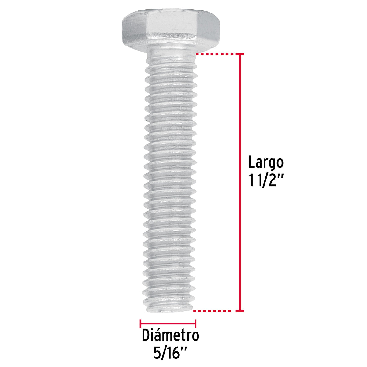 Bolsa con 50 Tornillos 5/16' X 1-1/2' Tipo Máquina, Fiero