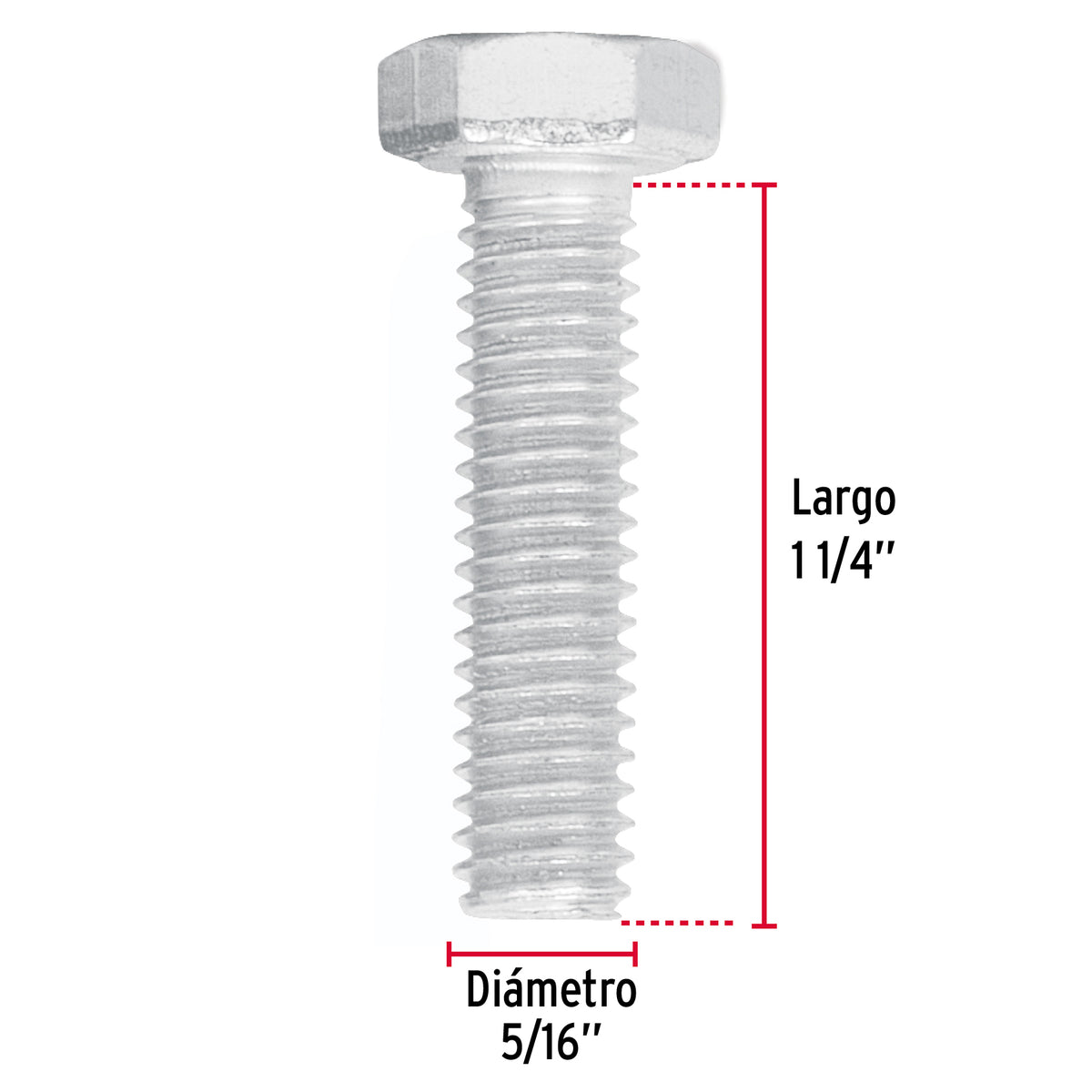 Bolsa con 60 Tornillos 5/16' X 1-1/4' Tipo Máquina, Fiero