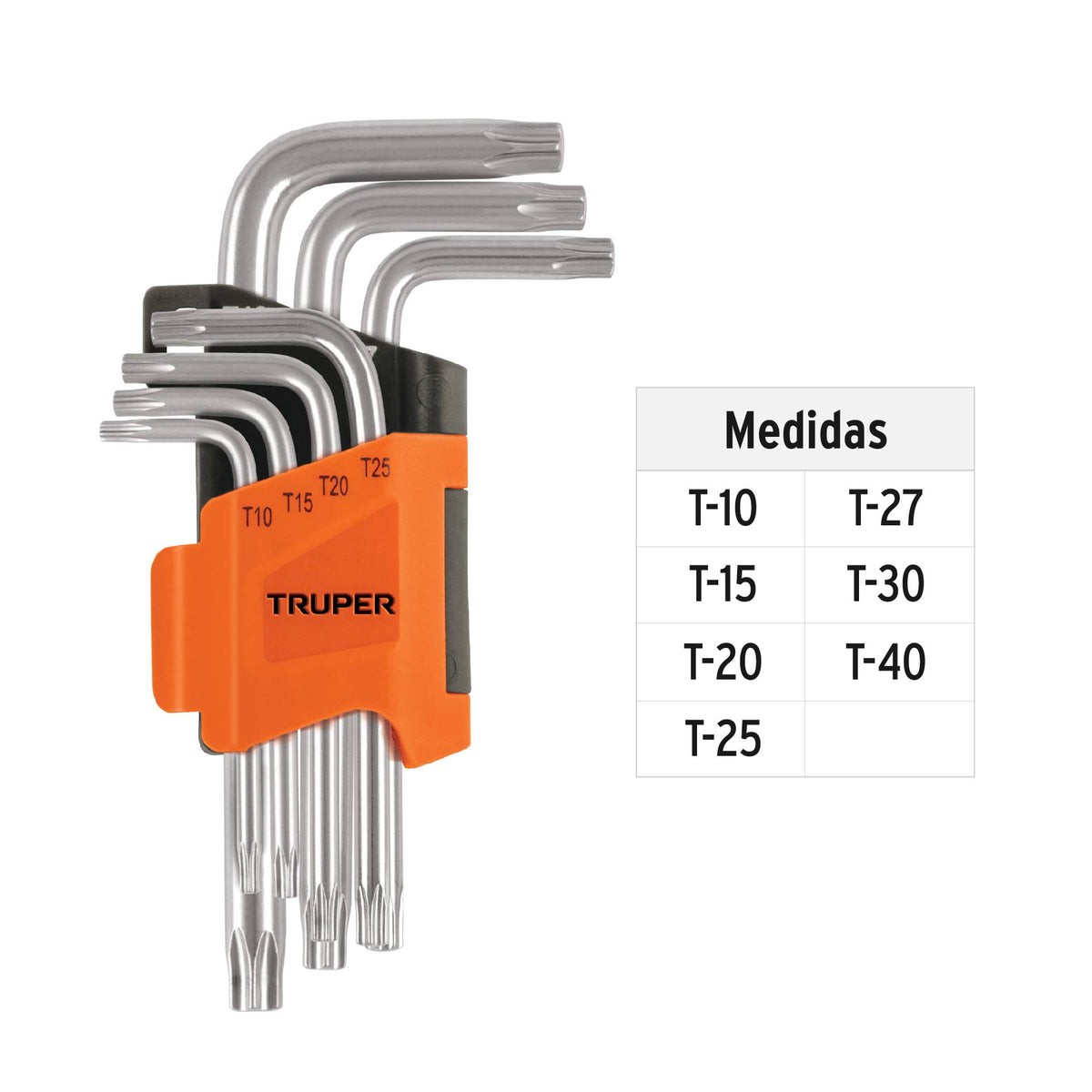 Juego de 7 Llaves Torx con Organizador Abatible, Truper