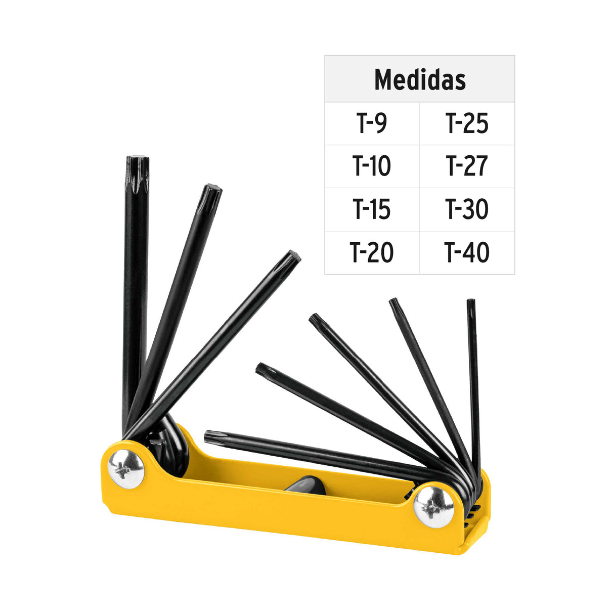 Juego de 8 Llaves Torx Tipo Navaja, Lámina, a Granel, Pretul