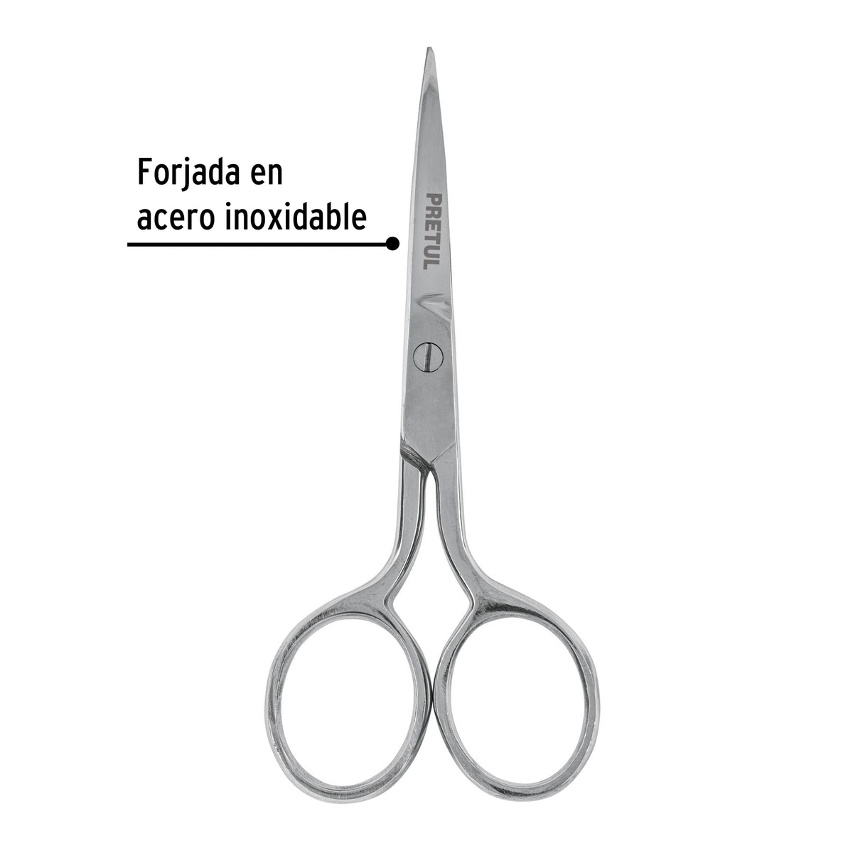 Tijera 4' para Bordar, de Acero Inoxidable, Pretul