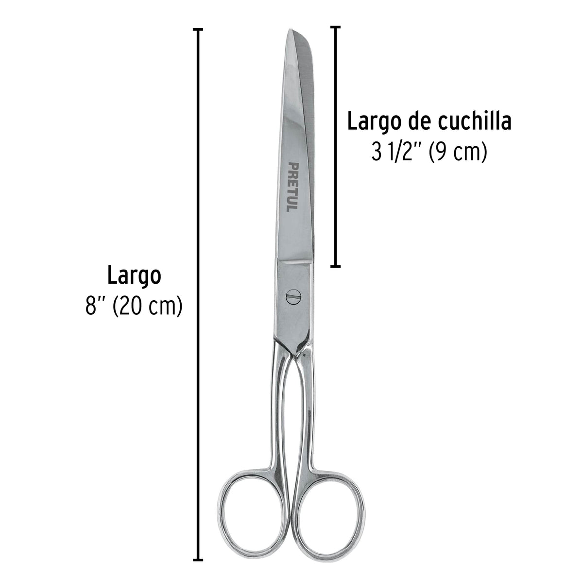 Tijera 8' para Costura, de Acero Inoxidable, Pretul